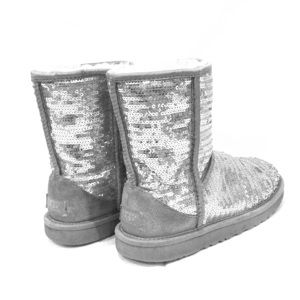 Ugg classic boot sliver sequin size 5 girls